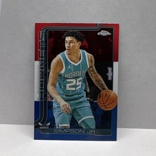 Topps Chrome K.J. Simpson Jr. #45 Charlotte Hornets Red White Blue