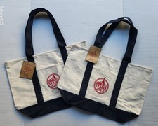 Two 2 Trader Joe's Reusable Canvas Tote Bag - Creamy Off-White  BLUE