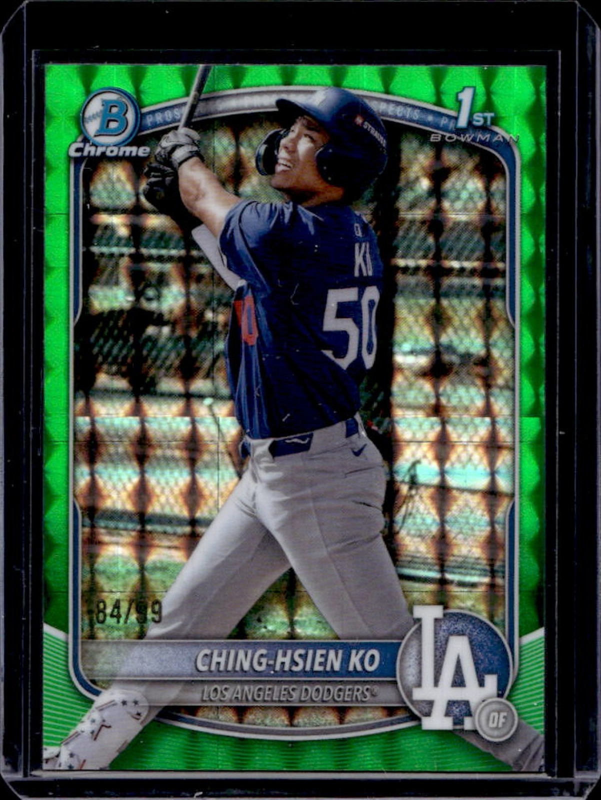 2025 Bowman Chrome Ching-Hsien Ko Green Geometric Refractor 1st #84/99