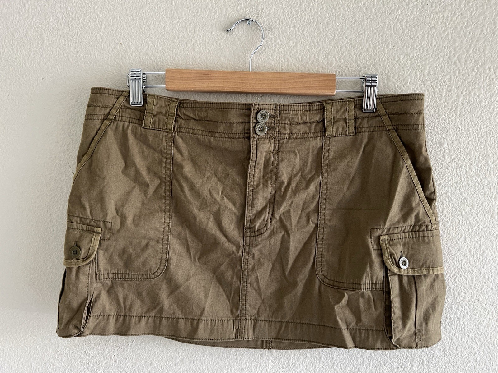 Abercrombie & Fitch Y2K Khaki Cargo Mini Skirt Medium Utility Coquette