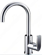 Kitchen Sink Gooseneck Mixer Faucet Brushed Nickel Automatic Lockable Child Safe