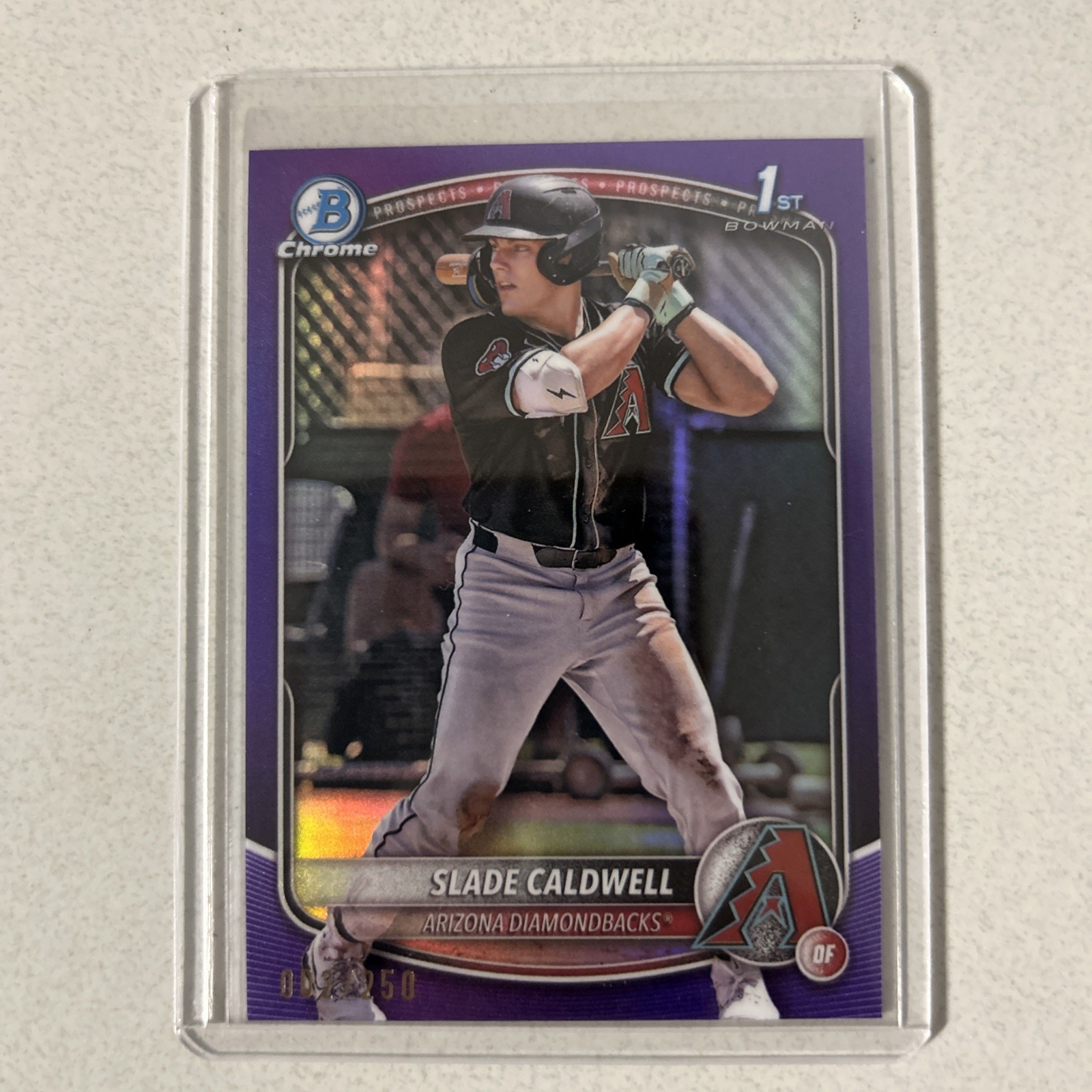 2025 Bowman Chrome Slade Caldwell Purple Refractor 1st 2/250