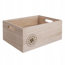 Wooden Crate Box Fruit Vegetable Storage Organizer 26x16x11cm Natural
