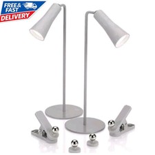Auraglow 3 in 1 Clip-On Desk Lamp Rechargeable Night Light | White