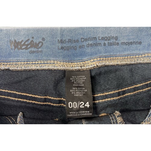 Womens Massimo Denim Jeans Size 00/24 Mid Rise Legging Skinny Blue Stretch - Picture 8 of 10