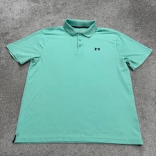 Under Armour HeatGear Loose Fit Golf Polo Shirt Mens 2XL Mint Green Performance