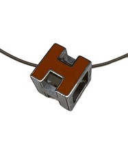 HERMES Necklace H Cube Silver Orange Authentic From Japan