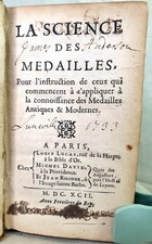 LIVRE ANCIEN 1692 EO NUMISMATIQUE SCIENCE DES MÉDAILLES LOUIS JOBERT
