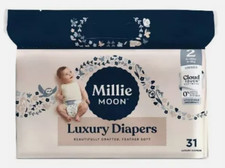 New Natural Millie Moon Disposable Diapers 31 Ct Cloud Touch Softness Size 2