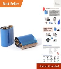 4 Rolls 2.24" x 244' Resin Ribbon, 57mm x 74m Black Thermal Transfer Ribbon ...