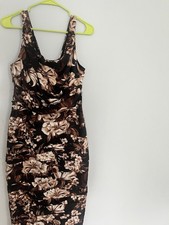 Express Women’s Size 8 Regular Black Floral A-Line Sleeveless Scoop Neck Dress
