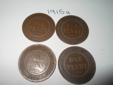 1915 H Australia Penny Key date One  Penny 1d