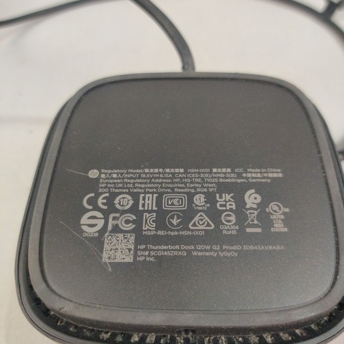 Estación de acoplamiento HP HSN-IX01 Thunderbolt | Sin adaptador - Imagen 5 de 6