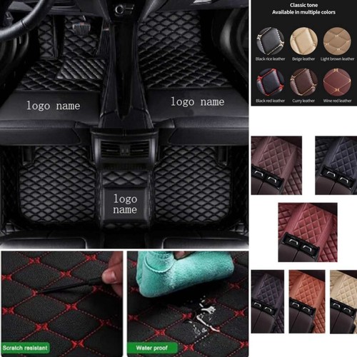 For Alfa Romeo Giulia Stelvio Car Floor Mats Pu Leather Carpets All Weather Mats - Foto 9 di 36