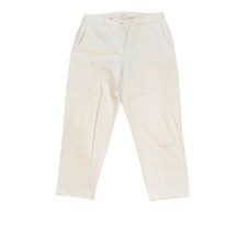 Eileen Fisher Organic Cotton Hemp Lightweight Cream Trousers Size 12