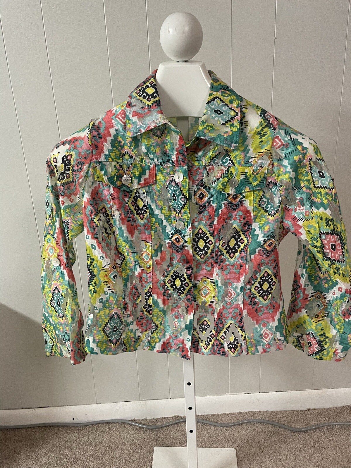 Ruby Rd. Button Up Sheer Jacket/shirt - image 1