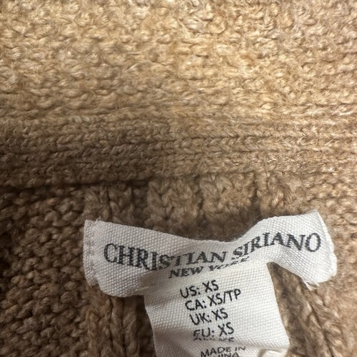 Christian Siriano Cardigan Maglia Maglione Cammello Marrone Beige Donna Taglia XS - Foto 5 di 5