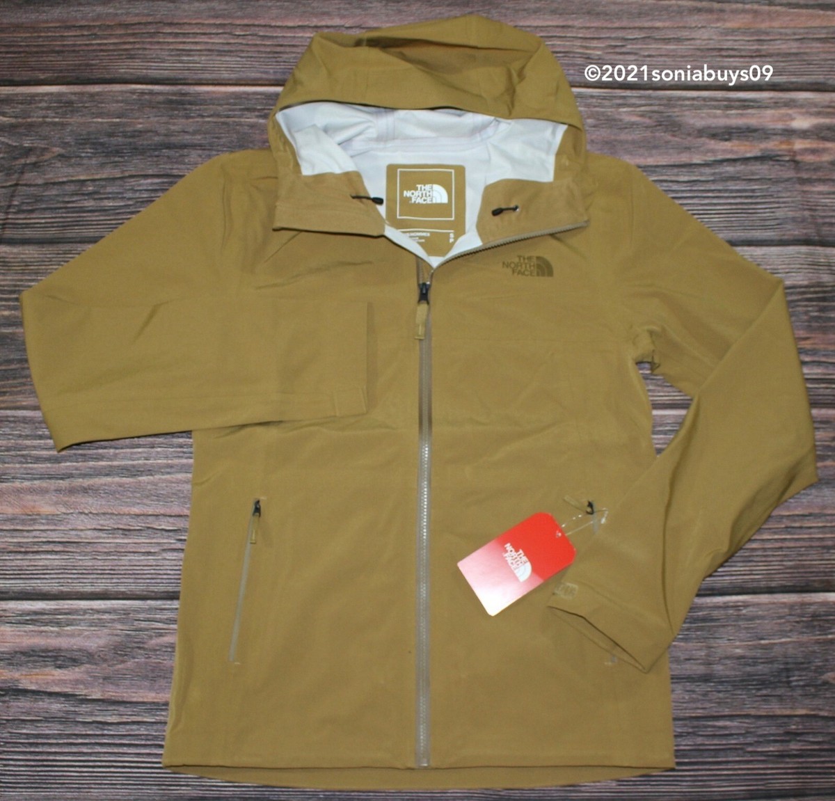 The North Face Men's S/Shell Hoody Rain Jacket, British Khaki