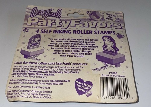 Lisa Frank Party Favors 4 self inking roller stamps dancing bear kittens dolphin - Picture 3 of 10