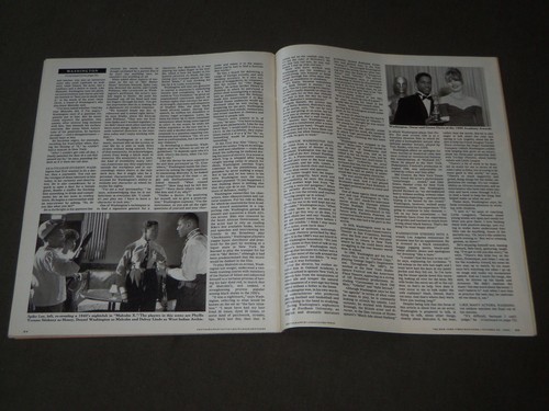 1992 OCTOBER 25 NEW YORK TIMES MAGAZINE SECTION - DENZEL WASHINGTON - J 3106 - Picture 3 of 4