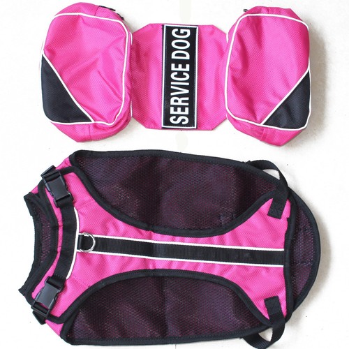 SERVICE DOG BACKPACK Harness vest W/ Removable Saddle Bags + 2 label Patches - Picture 14 of 55