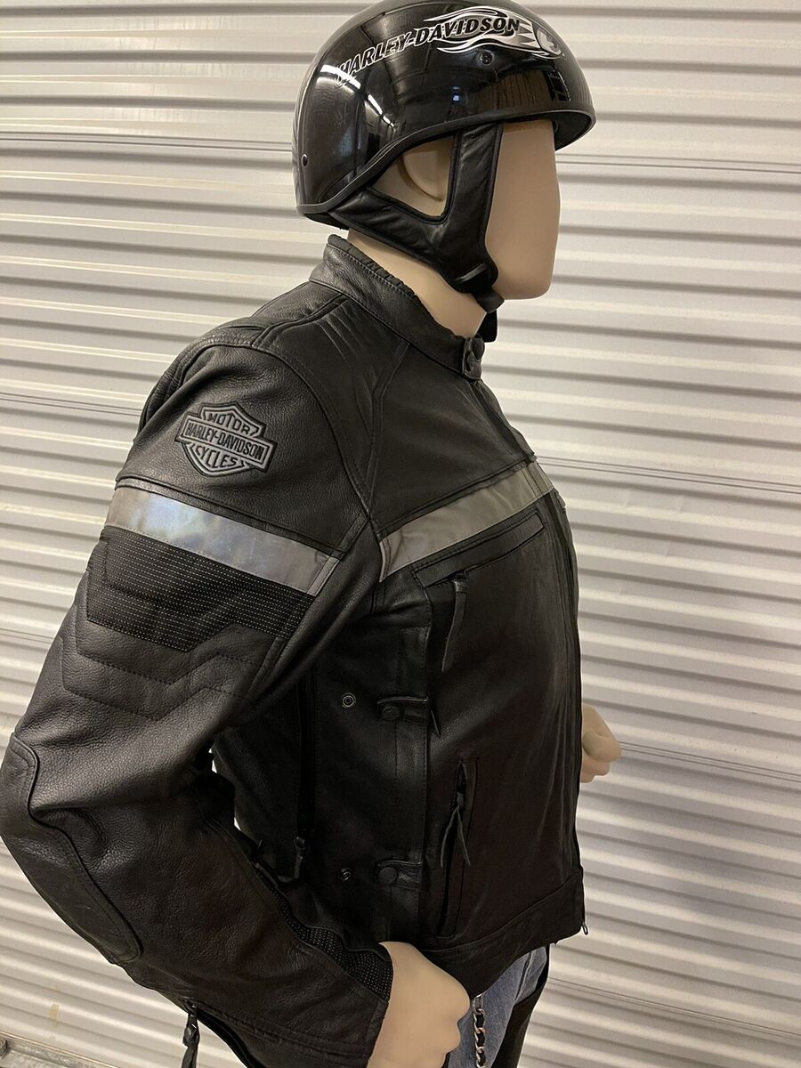 Harley Davidson Men EVOLUTION Black Leather Jacket 98068 Harley Davidson Men EVOLUTION Black Leather Jacket 98068