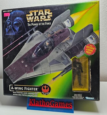 STAR WARS POTF2 A-WING FIGHTER + PILOT / HASBRO 1996  Y232