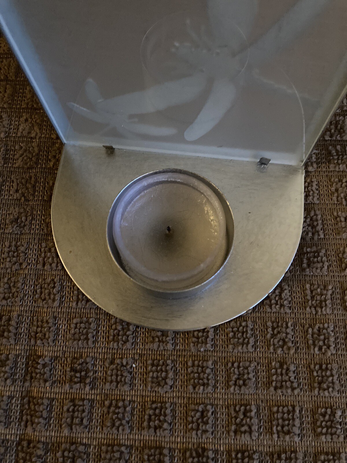 YANKEE CANDLE Dragonfly Tealight Candle Holder SILVER/Glass Square eBay