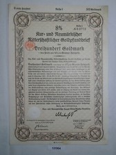 300 Reichsmark Aktie Kur & Neum&auml;rk. Ritterschaftlicher Goldpfandbrief (131904)