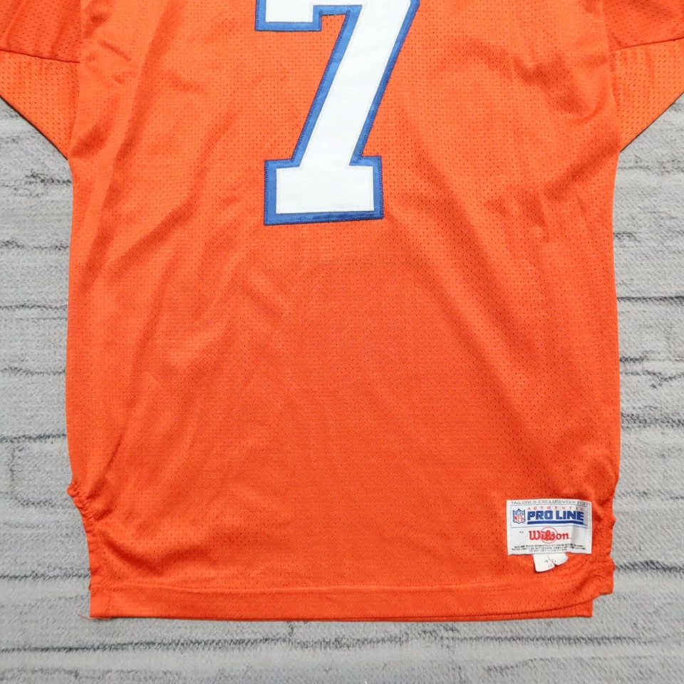 Camiseta de fútbol americano John Elway vintage de los Denver Broncos auténtica cosida corte profesional Wilson Foto 3 de 4