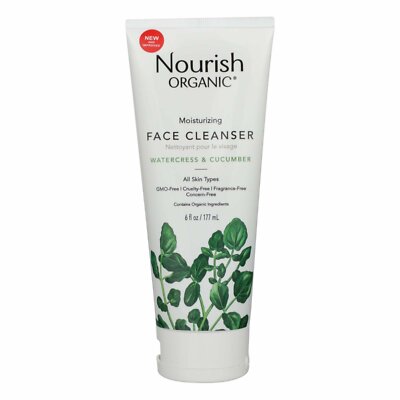 Nourish Organic Moisturizing Face Cleanser with Watercress & Cucumber 6.0 Fl Oz