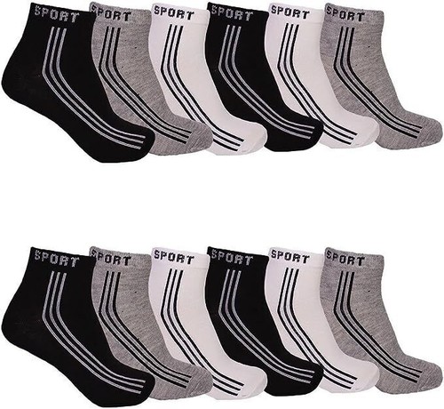 12 Pairs Mens Ankle Quarter Athletic Socks Cotton Low Cut Casual Size 9-11,10-13 - Picture 7 of 15