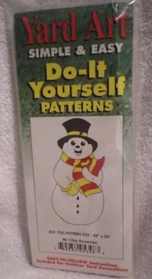 1993 Yard Art for wood craft MR. CHIP SNOWMAN Christmas Pattern #53 48'' x 24''