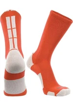 TCK Sports Baseline 3.0 Athletic Crew Socks Large New Orange White