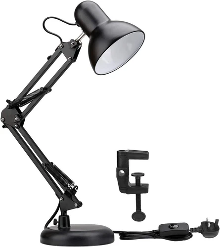 Desk Lamp Flexible Clamp Reading Light Swing Arm Table Clamp Study Base E27 Tool - Picture 3 of 12