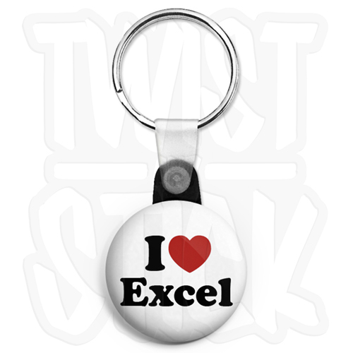 I Love Excel - 25 mm Corazón Computadora Botón Insignia con Opción de Cremallera - Imagen 5 de 8