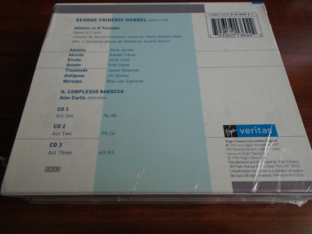 Curtis / Handel: Admeto (NEW) - Jacobs; Yakar; Bowman