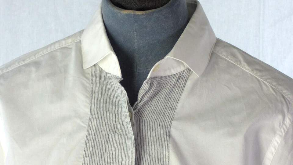 Рубашка Neil Barrett белая приталенная смокинг блузка с длинным рукавом умный размер S - Изображение 3 из 4