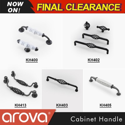 Cabinet Handles Porcelain Provincial Hamptons Black Shaker ...