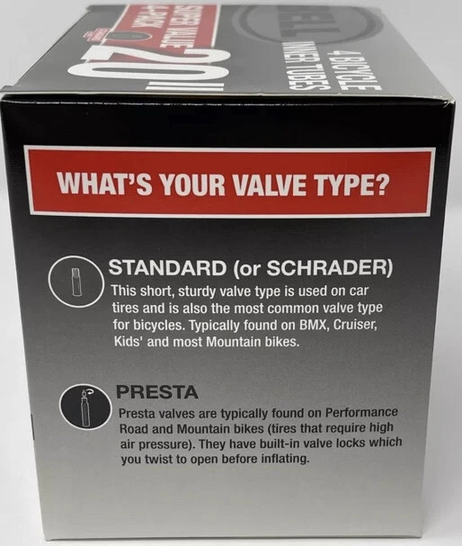 "Tubos interiores de bicicleta Bell de 20"" (paquete de 4) anchos de valor estándar de 1,75"- 2,25" nuevos" Foto 4 de 4