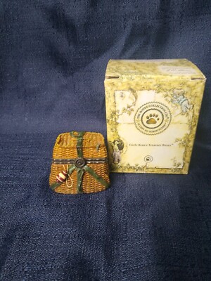 BOYDS BEARS UNCLE BENS TREASURE BOX OPIES CREEL BASKET MINNOW MCNIBBLE