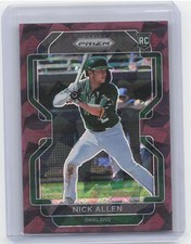 2022 Panini Prizm #69 Nick Allen Burgundy Cracked Ice #/25