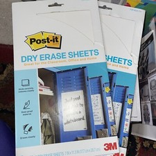 Post-It Dry Erase Sheets 2 Packs Total Of 6 Sheets