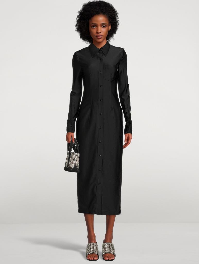 NEW AUTHENTIC Alexander Wang fitted shirt dress in active stretch $495
