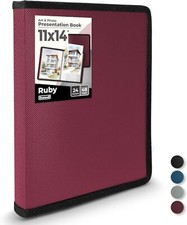 Dunwell 11x14 Art Portfolio Binder - Ruby Large 11x14", Ruby