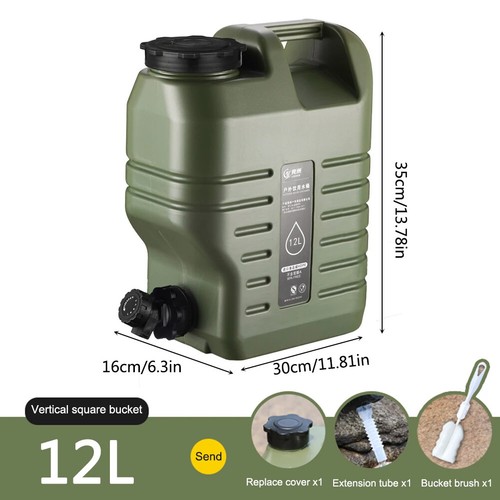 12L Water Container Large Capacity Outdoor Water Bucket Portable Car Water Tank - Foto 6 di 30