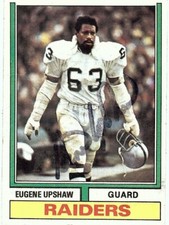 Gene Upshaw Signed Autographed Football Card 1974 Topps Raiders PSA/DNA 87555
