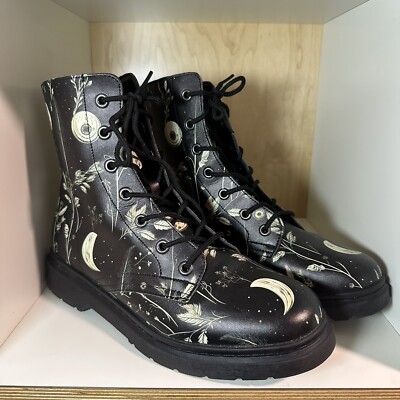 Rogue + Wolf Twilight Garden Boots Vegan Leather Doc-Style Boots Size 10.5