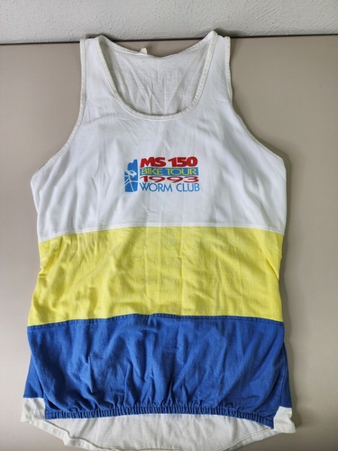 Vintage MS 150 Bike Tour 1993 Worm Club Cycling Tank Top Shirt XL - Picture 4 of 17
