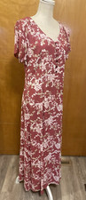 Eddie Bauer Maxi Dress Size MED Long Cottage Core Short Sleeve Boho Prairie